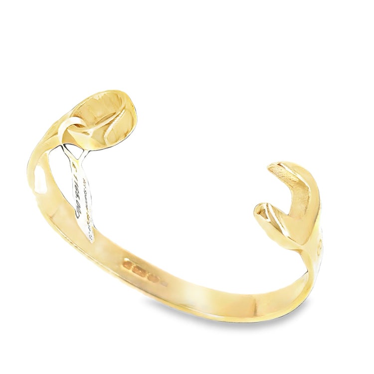 Children’s 9ct Yellow Gold Spanner Bangle - 23.8g 6.5”