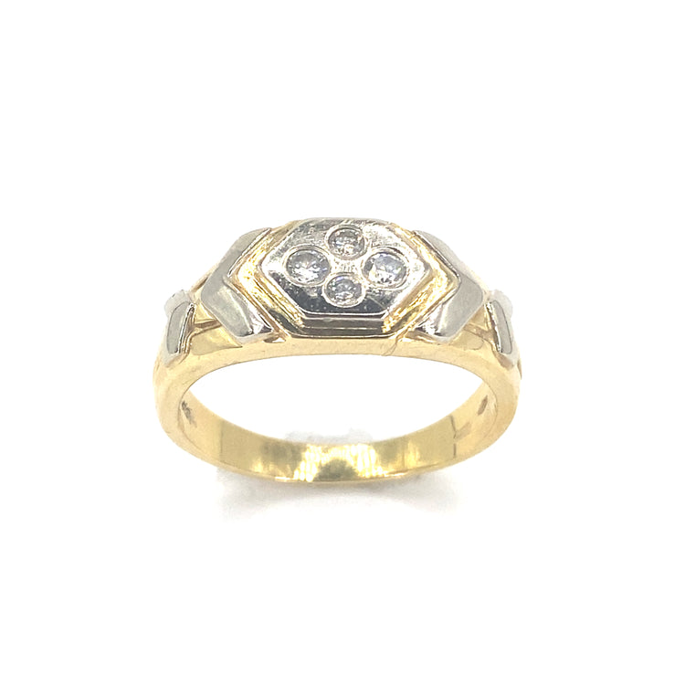 Men’s 18ct Yellow Gold Diamond Ring-0.15ct