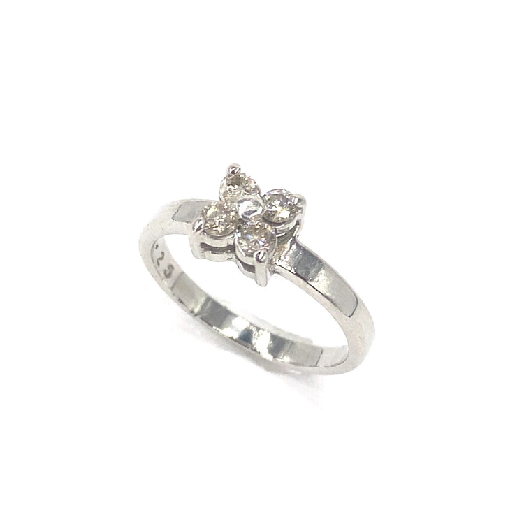 Women’s Platinum 0.25ct Natural Diamond Flower Ring