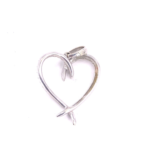 Women’s 9ct White Gold Diamond Heart Pendant - 0.10ct 1.2g