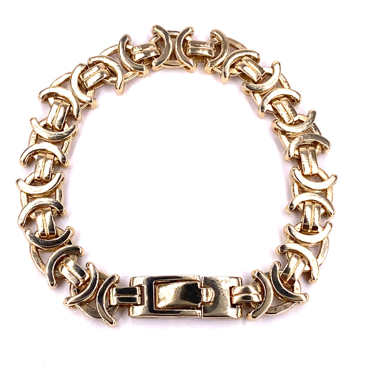 Men’s 9ct Yellow Gold Byzantine Bracelet -36g