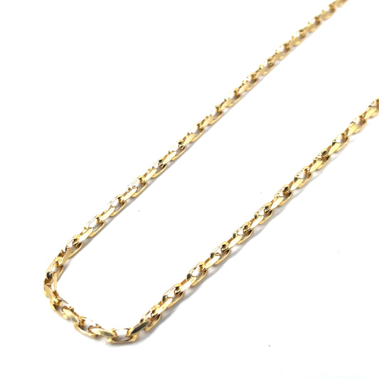 Women’s 9ct Yellow Gold Diamond Cut Belcher Chain - 24.5g 22”
