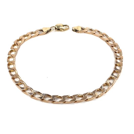 Men’s 9ct Yellow Gold Square Curb Bracelet - 16g