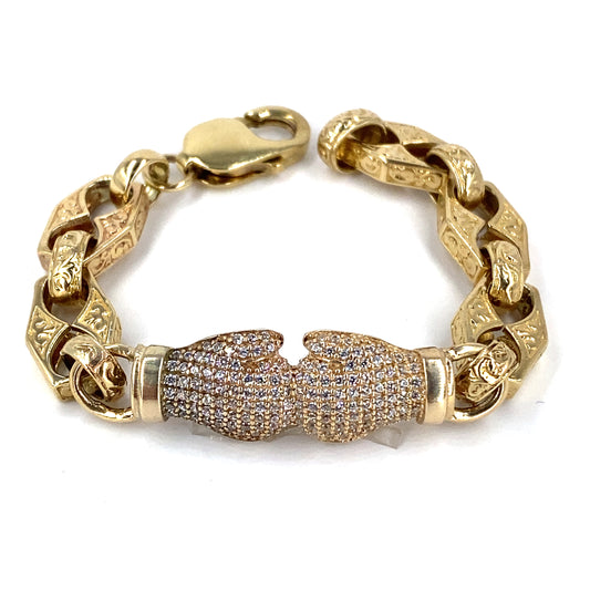 Children’s 9ct Yellow Gold CZ Boxing Glove Bracelet