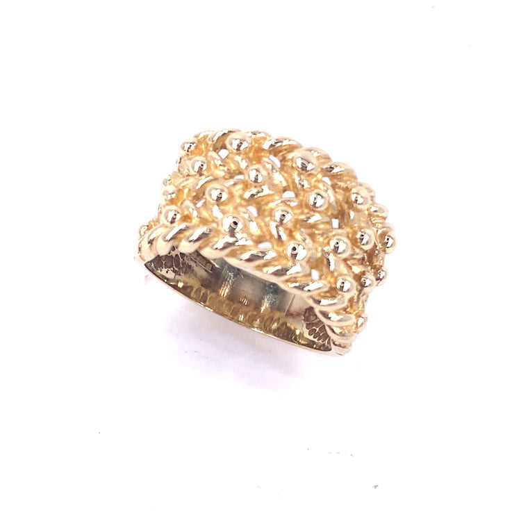 Men’s 9ct Yellow Gold Keeper Ring - 7.6g Size N