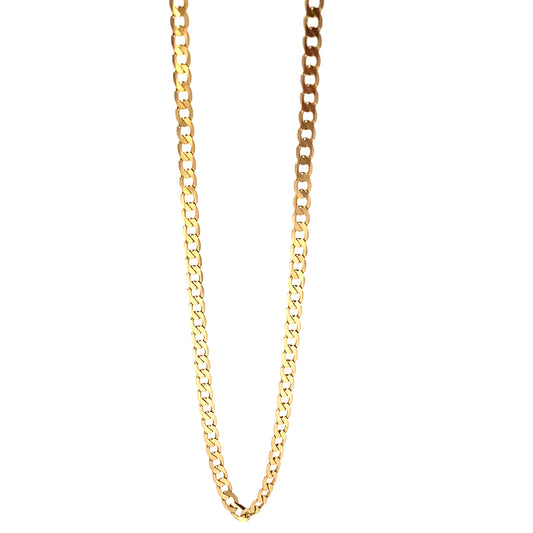 Unisex 9ct Yellow Gold Curb Chain- 9.4g 30”