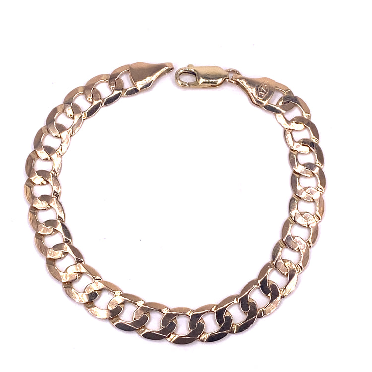 Men’s 9ct Yellow Gold Curb Bracelet - 9.6g 8”