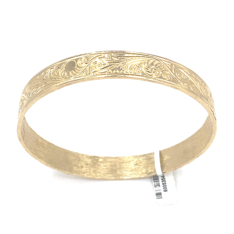 Maiden's 9ct Yellow Gold Engraved Bangle Set