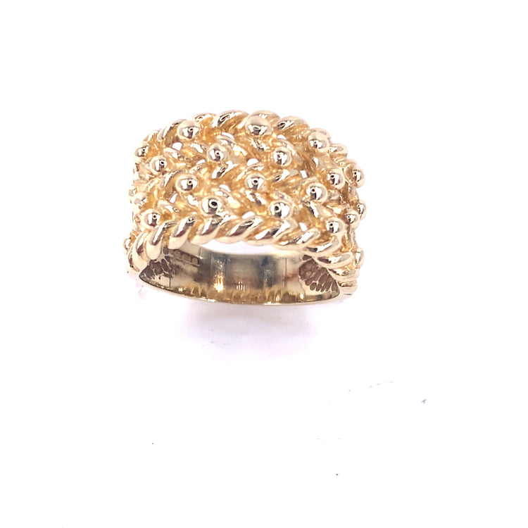 Men’s 9ct Yellow Gold Keeper Ring - 7.6g Size N