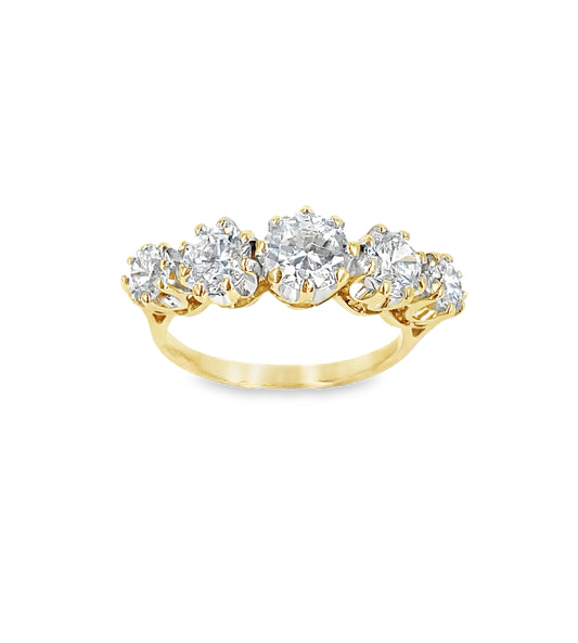 Women’s 9ct Yellow Gold Five Stone Ring