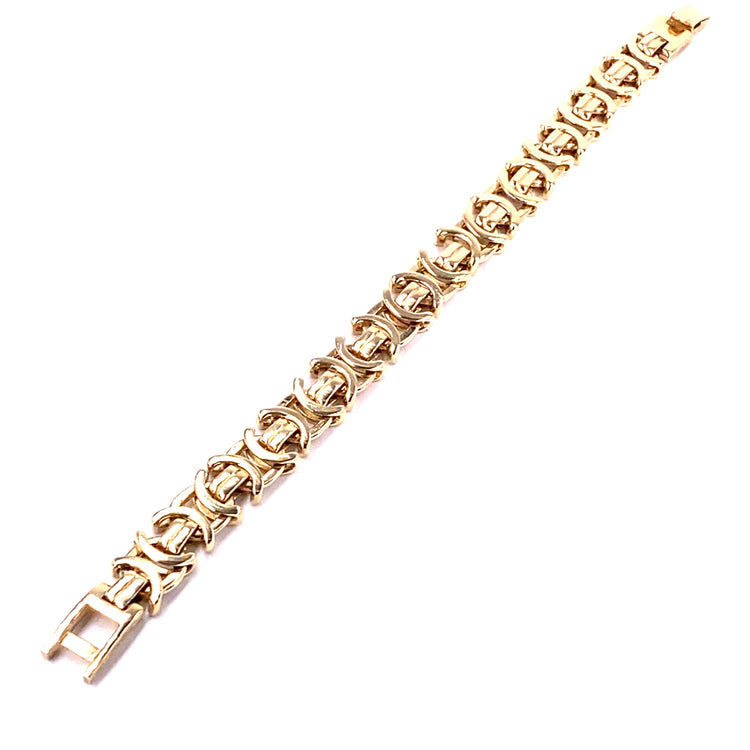 Men’s 9ct Yellow Gold Byzantine Bracelet -36g