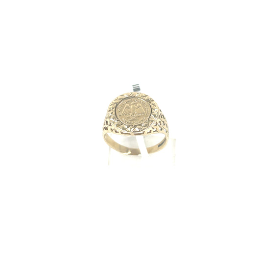 Children’s 9ct Yellow Gold Coin Ring - 2.3G