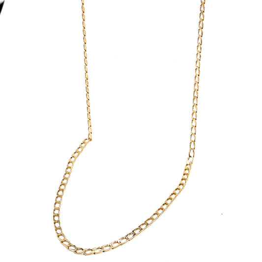 Womens 9ct Yellow Gold Curb Chain - 4.4g 21”