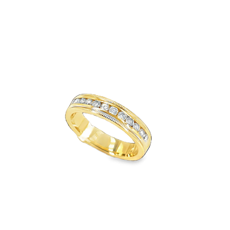 Men’s 18ct Yellow & White Gold Diamond Half Eternity Ring - 0.60ct 6g
