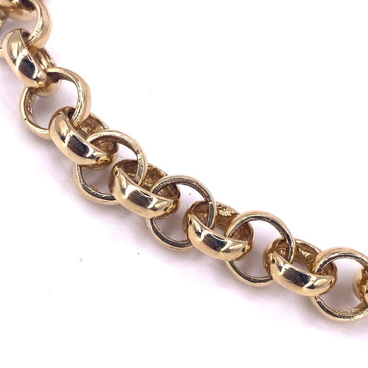 Women’s 9ct Tellow Gold Belcher Bracelet - 15g 8.5”