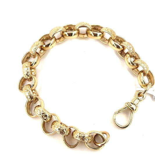 Men’s 9ct Yellow Gold Belcher Bracelet - 33g 8”