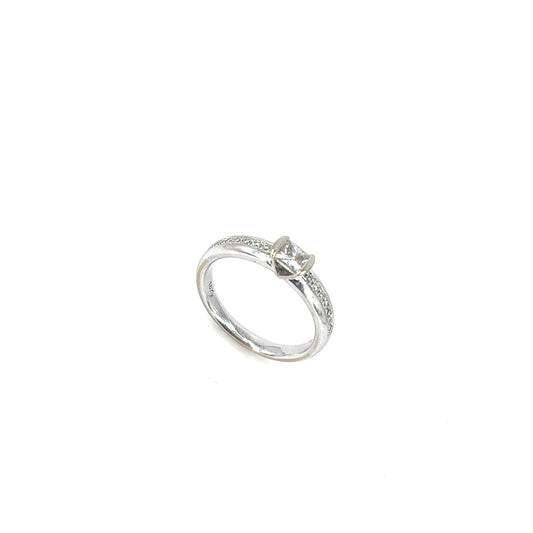 Women’s 18ct White Gold Princess Cut Diamond Engagement Ring - 0.50ct