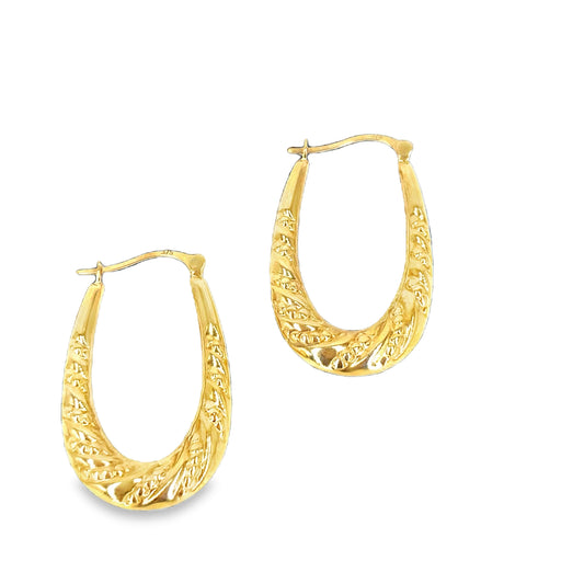 Women’s 9ct Yellow Gold Creole Hoop Earrings -1.6g