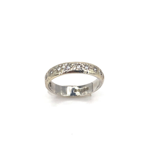 Women’s 9ct White Gold Diamond Half Eternity Ring-0.10ct