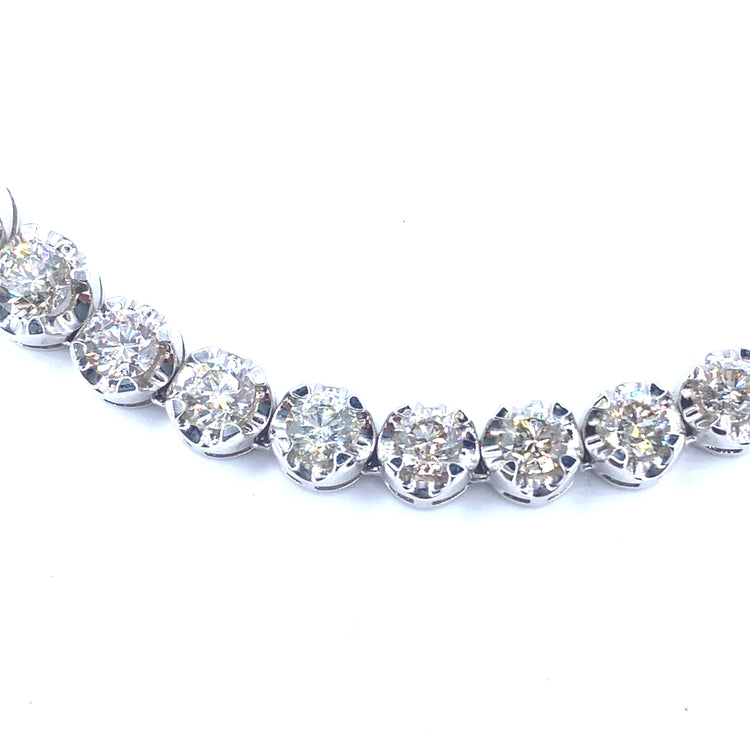 Women’s 18ct White Gold Graduated Diamond Tennis Necklace - 15.5cts