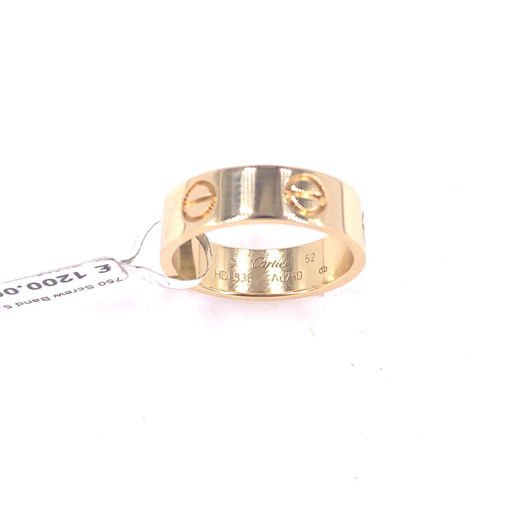 Women’s 18ct Yellow Gold Original Cartier Ring - Size 52 5.9g