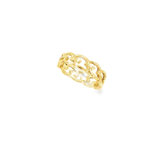 Women’s 9ct Yellow Gold Chain Link Ring -4g