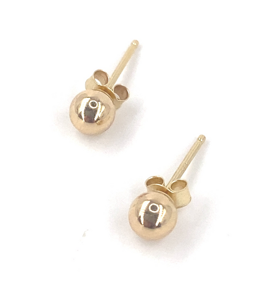 Women’s  9ct Yellow Gold Bead Studs -4mm