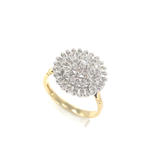 Women’s 18ct Yellow Gold Flower Burst Diamond Flower Ring-0.50ct