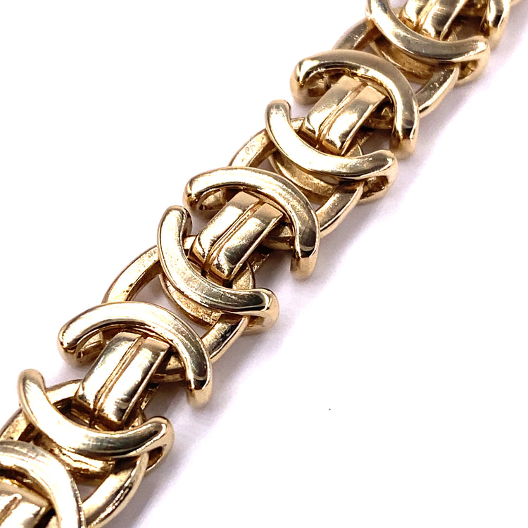 Men’s 9ct Yellow Gold Byzantine Bracelet -36g