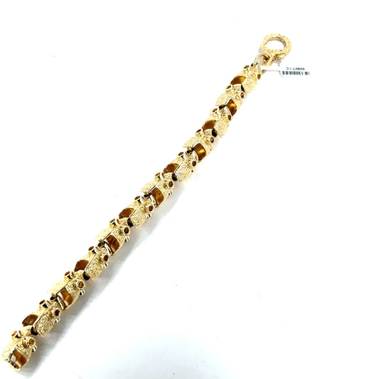 Men’s XL 9ct Yellow Gold Lego Link Bracelet 59.4g 9”