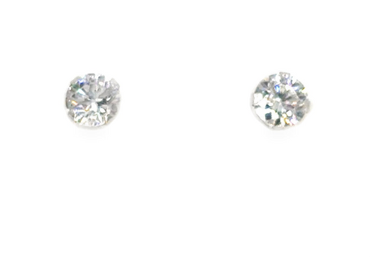 Women’s 9ct White Gold Cz Soltaire Studs -4mm 1g