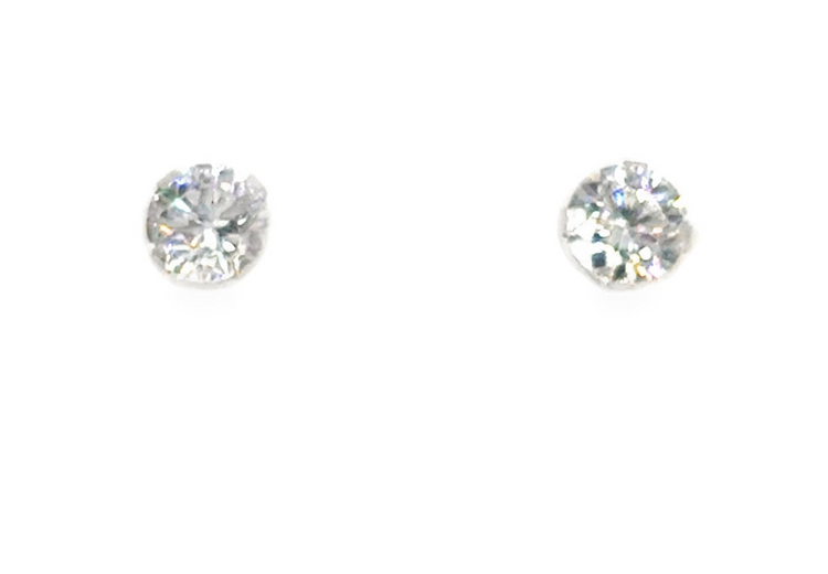 Women’s 9ct White Gold Cz Soltaire Studs -4mm 1g