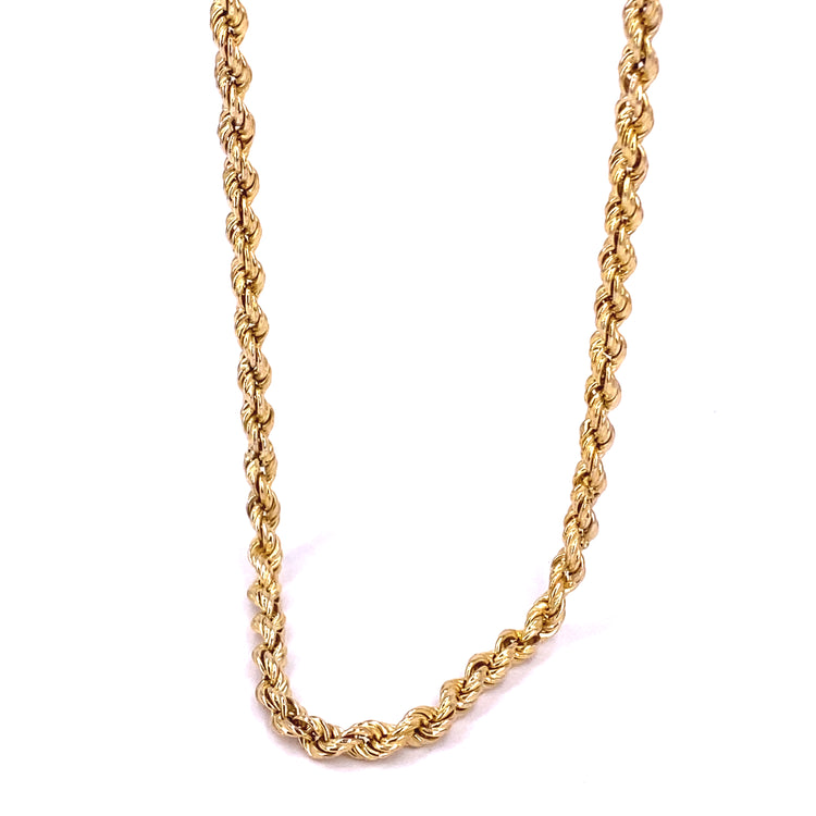 Men’s 9ct Yellow Gold Rope Chain - 24” 8g