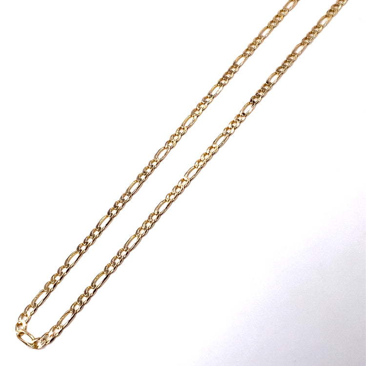 9ct Yellow Gold Solid Figaro Chain- 7.2g