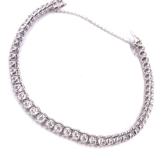 Women’s 18ct White Gold Diamond Tennis Bracelet -14.8g 2.5ct