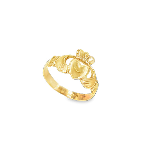 Men’s 9ct Yellow Gold Claddagh Ring - 3.4g Size U