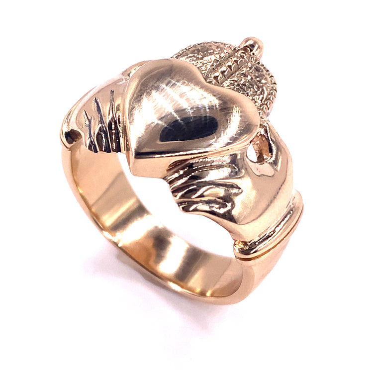 Men’s 9ct Yellow Gold Claddagh Ring -18.2g