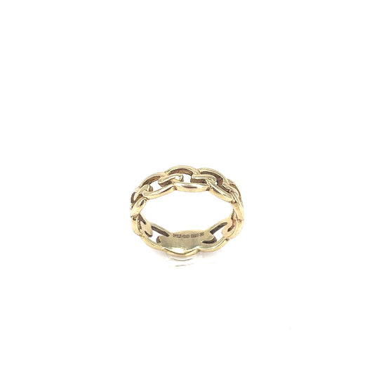 Women’s 9ct Yellow Gold Chain Link Ring -4g