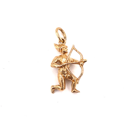 Unisex 9ct Yellow Gold Archer Charm - 1.9g