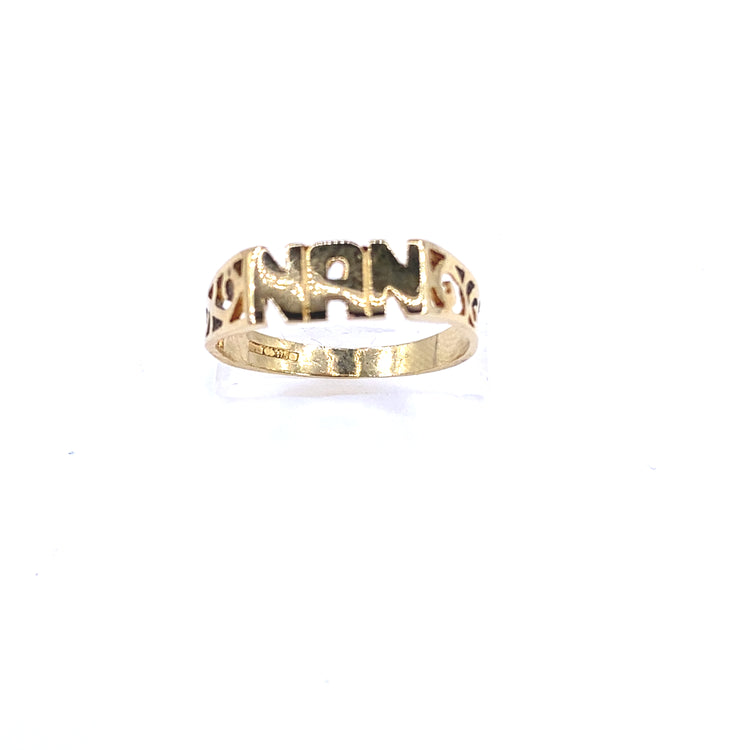 Women’s 9ct Yellow Gold NAN Ring