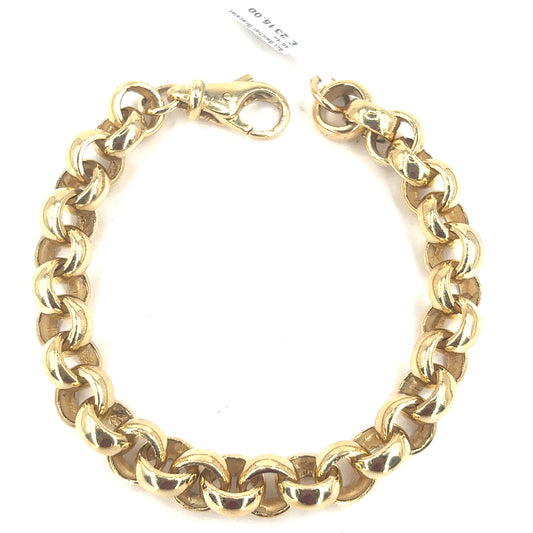 Men’s 9ct Yellow Gold Belcher Bracelet - 46.1g 8”