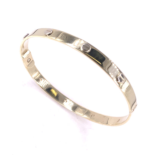 Women’s 9ct Yellow Gold Screw Bangle - 23.8g