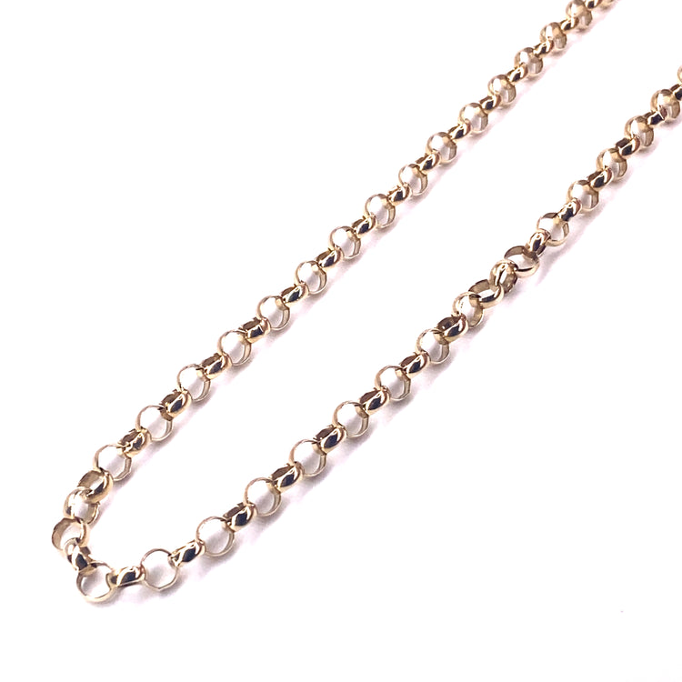 Unisex 9ct Yellow Gold Belcher Chain - 15.8g 22”