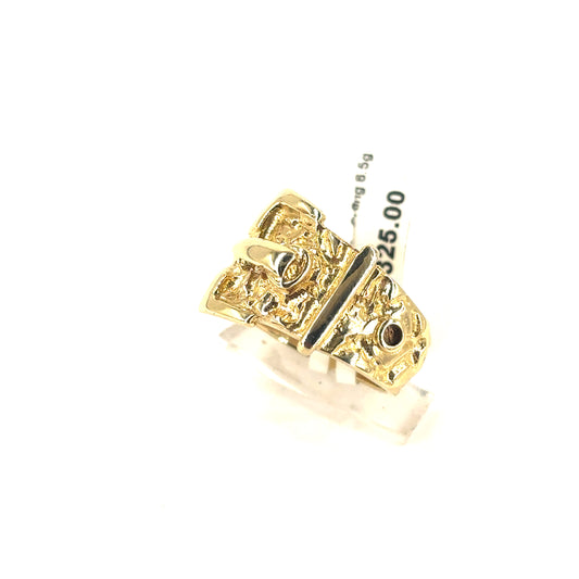 Children’s 9ct Yellow Gold Buckle Ring - 6.5g K NEW
