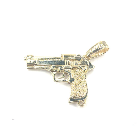Men’s 9ct Yellow Gold Gun Pendant - 13.8g