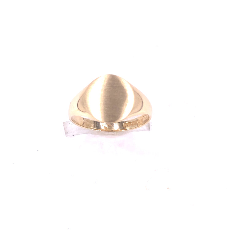 Mens 9ct Yellow Gold Signet Ring - 2.9g