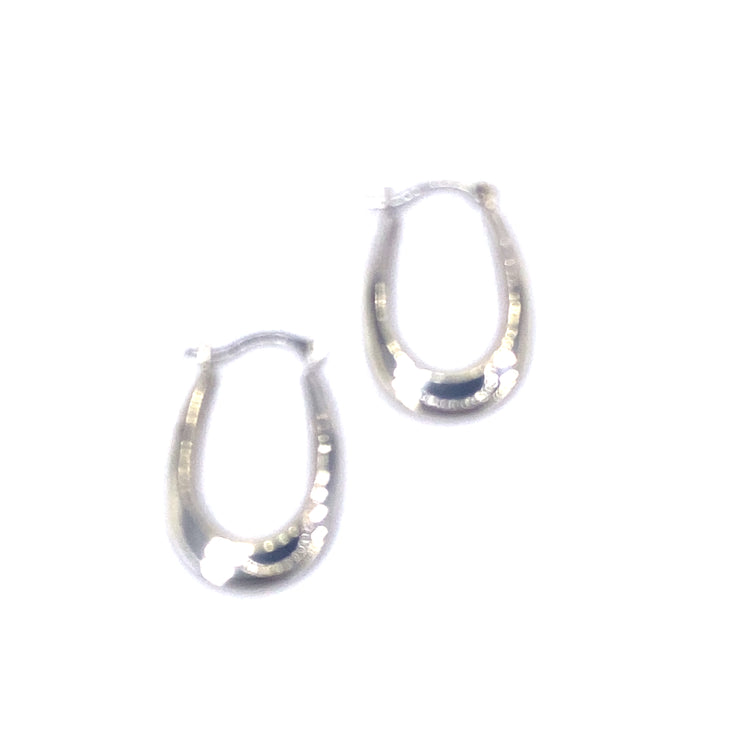 Women’s 9ct White Gold Plain Creole Hoops