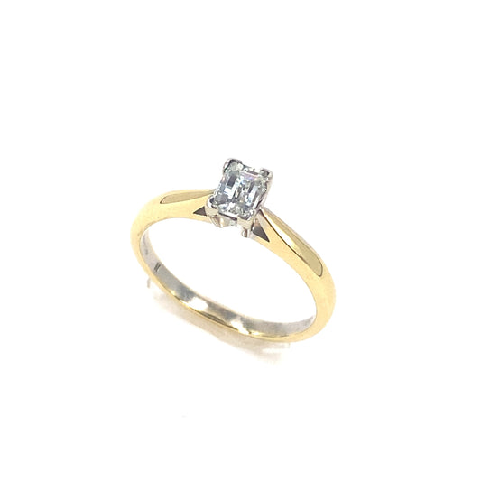 Women’s 18ct Yellow Gold Millennium Cut Diamond Solitaire Ring-0.50ct