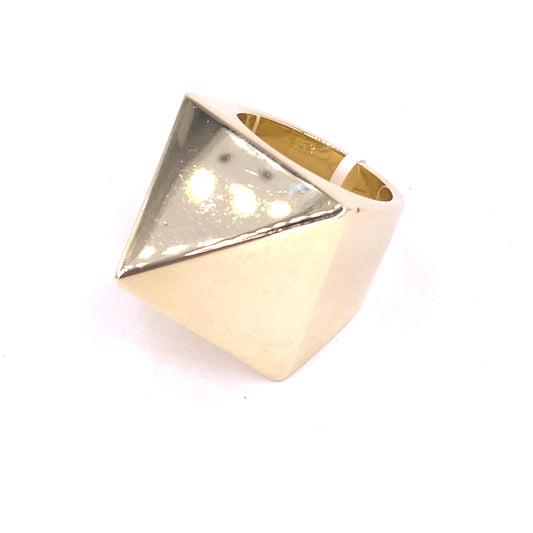 Mens 9ct Yellow Gold XL Pyramid Ring - 117.6g