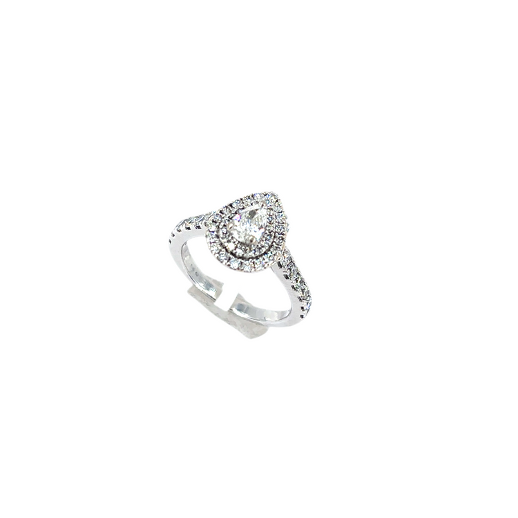 18ct Diamond Engagement Ring - 1ct Total, Pear Cut